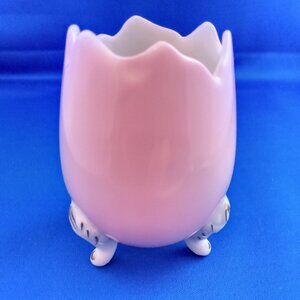 Vintage lavender egg shaped vase planter on 3 legs Easter